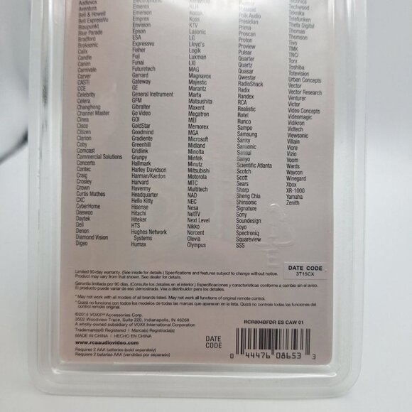 RCA Small Universal Remote Palm Size 4 Device DVD VCR TV RCR804BFDR Aux Sat - Picture 7 of 7